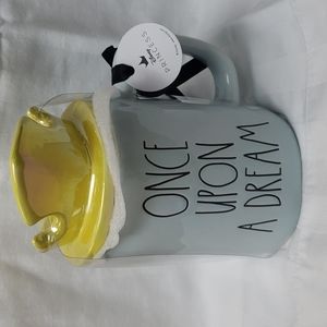 Rae Dunn and Disney Princess Sleeping Beauty "once upon a dream" mug w/ topper.